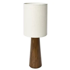 Lampe a poser bois abat jour lin