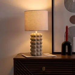 Lampe ceramique taupe