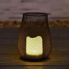Lampe metal solaire effet bougie