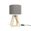 Lampe pied bois gris