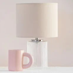 Lampe verre nervuree