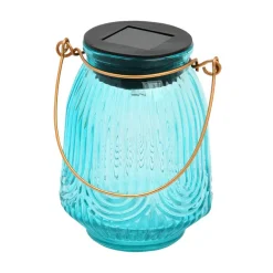 Lanterne solaire en verre relief