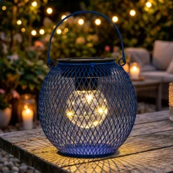 Lanterne solaire ronde grillagee
