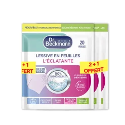 Lessive en feuilles x20 lot 2+1