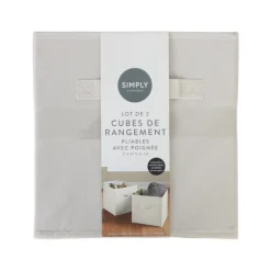 Lot 2 cubes de rangement beige