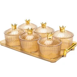 Lot de 6 bocaux avec support