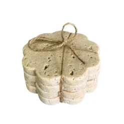 Lot de 4 dessous de verre creme