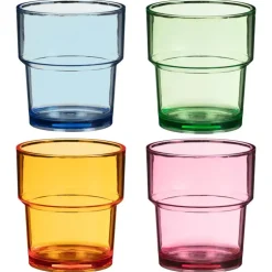 Lot de 4 gobelets transparents c
