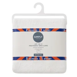 Lot de 2 protege oreillers 60x60