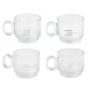 Lot de 4 tasses en verre motifs