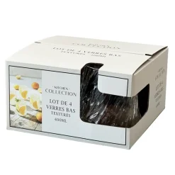 Lot de 4 verres bas textures