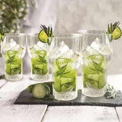 Lot de 4 verres haut cotele