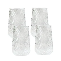 Lot de 4 verres haut textures