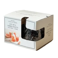 Lot de 4 verres haut textures
