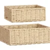 Lot 2 paniers tresses naturel