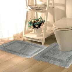 Lot x2 tapis de bain sauge
