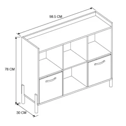 Meuble cubes 2 bacs rangements