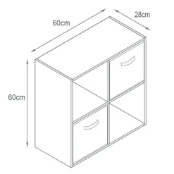 Meuble 4 cubes blanc