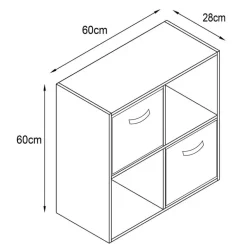 Meuble 4 cubes + 2 paniers