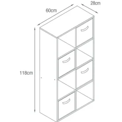 Meuble 8 cubes/4 paniers blanc
