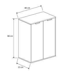 Meuble rangement 2 portes