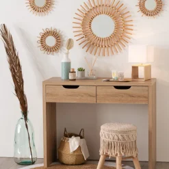 Miroir rotin soleil x3