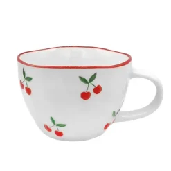 Mug blanc et motif cerise 380ml