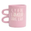 Mug double anse uni avec print