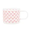 Mug en verre motif noeuds rose