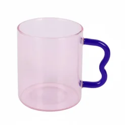 Mug en verre rose