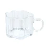 Mug en verre strie fleur