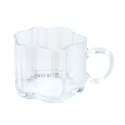 Mug en verre strie fleur
