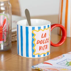 Mug motif rayures colore