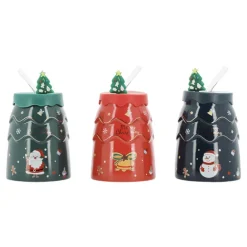 Mug paille et couvercle xmas