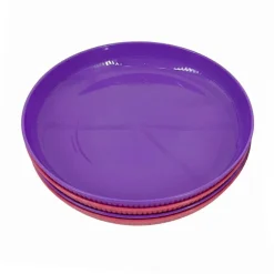 Pack de 4 assiettes colorees