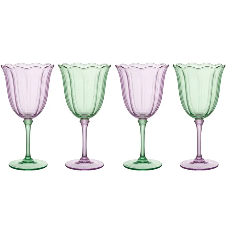 Pack de 4 verres a vin fleur
