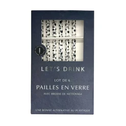 Paille en verre x6 + nettoyeur