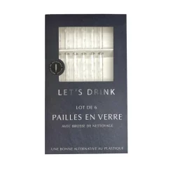 Paille en verre x6 + nettoyeur