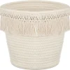 Panier blanc casse avec franges