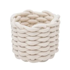 Paniere rangement en corde creme