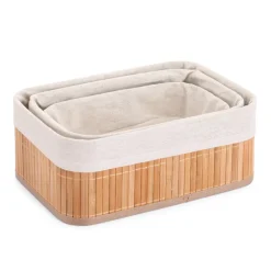 Panieres de rangement bambou x3