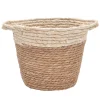 Panier tresse nature/creme h22cm