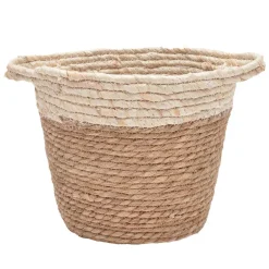 Panier tresse nature/creme h22cm