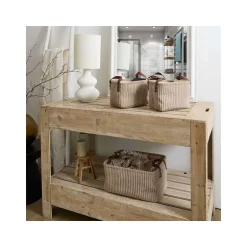 Panier velours cotele x3 taupe
