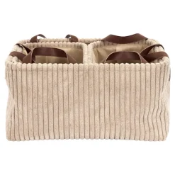 Panier velours cotele x3 taupe
