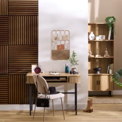 Panneau deco tasseaux bois fonce