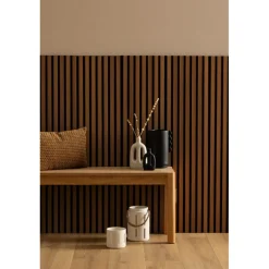 Panneau deco tasseaux bois fonce