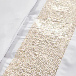 Parure sequin 220x240 blanc or