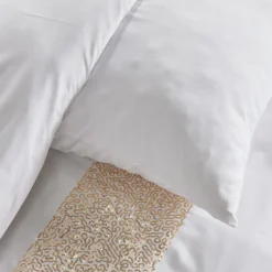 Parure sequin 220x240 blanc or