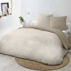 Parure vichy 200x200 taupe